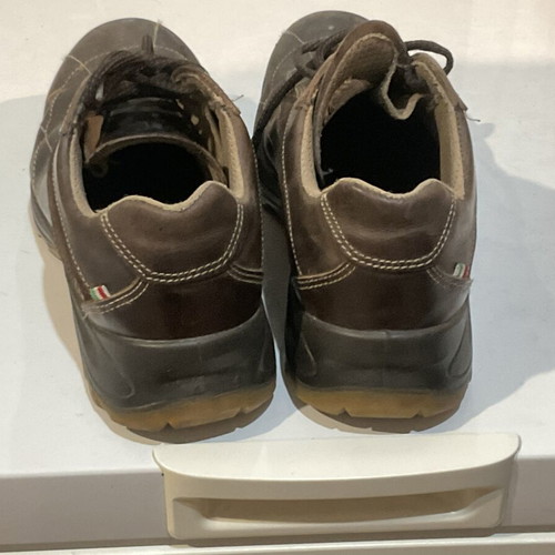 Men's leather work shoes, brown, size 42