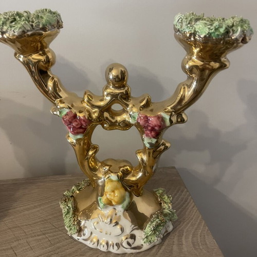Porcelain candlesticks, set of two, vintage