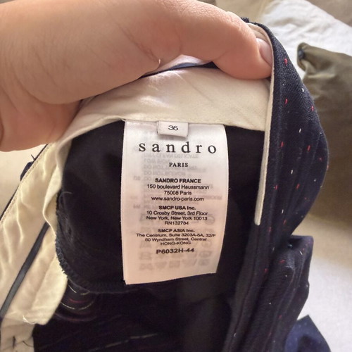 Sandro Paris suit pants like new, dark blue polka dot, size S