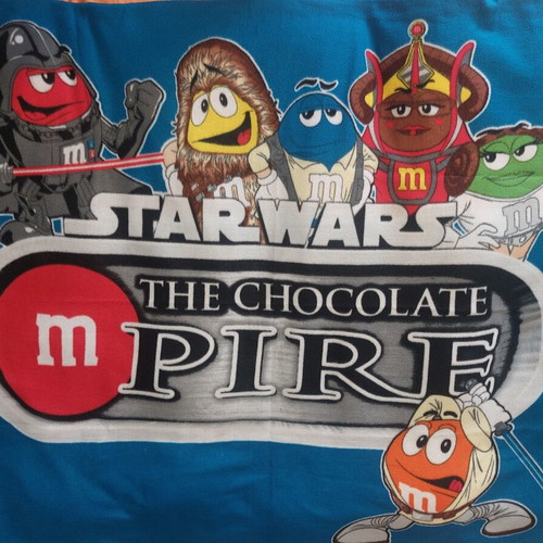 Star Wars M&Ms fleece blanket like new, 1.20x1.48m