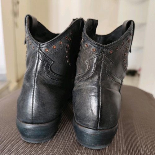 Cowboy boots used, leather gray size 40, 3cm heel