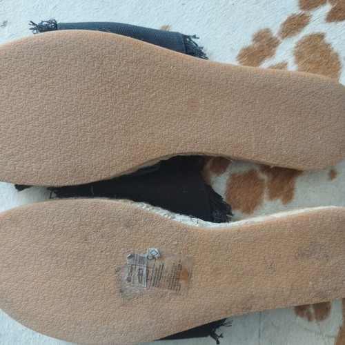 Black cotton slippers size 41 like new with natural rope