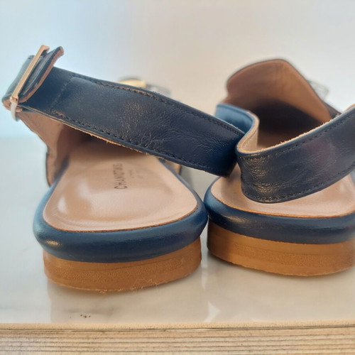 Chaniotakis leather ballerinas blue, like new