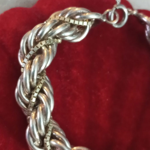 Silver bracelet 925 braid 21.5cm like new