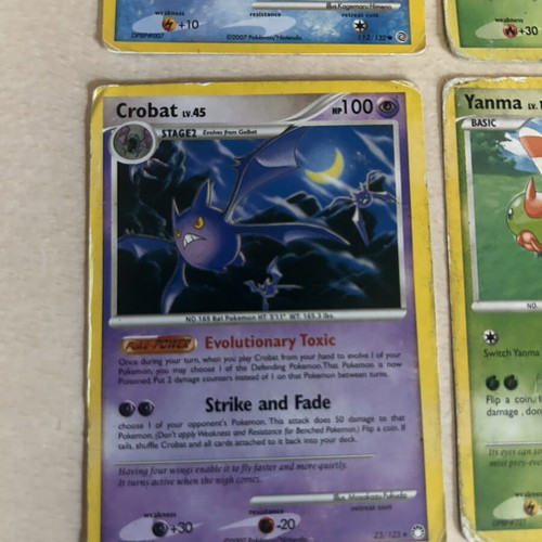 Pokemon cards used, set of 4 collectible cards