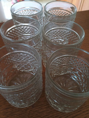 Glass water tumblers new, set of 6