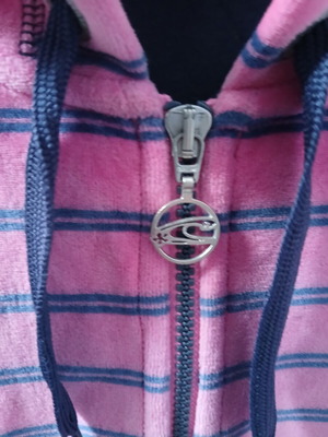 O'Neill vintage thick warm hoodie pink with blue stripes