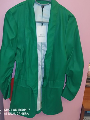 Leather jacket new, size S, green