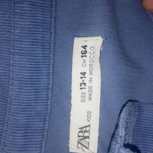 Zara dress 13 years like new, blue, flared with corduroy texture