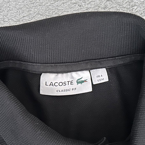 Lacoste cotton polo shirt black size M