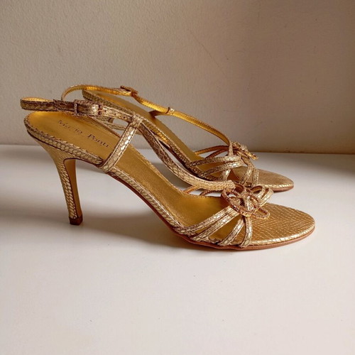 Mario Ponti leather sandals used, gold, size 39
