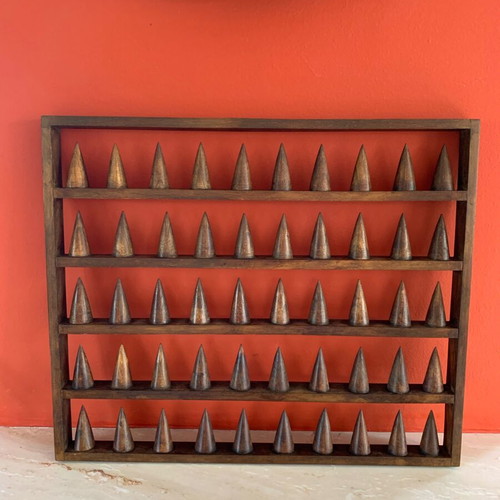 Ring display stand large wooden natural solid wood