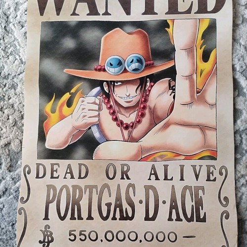 One Piece Ace Wanted Poster new, 33x48 cm