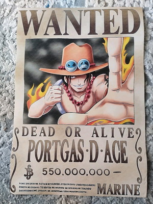 One Piece Ace Wanted Poster new, 33x48 cm