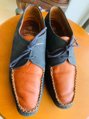 Bruno Magli Oxford shoes used, size 37, blue and brown