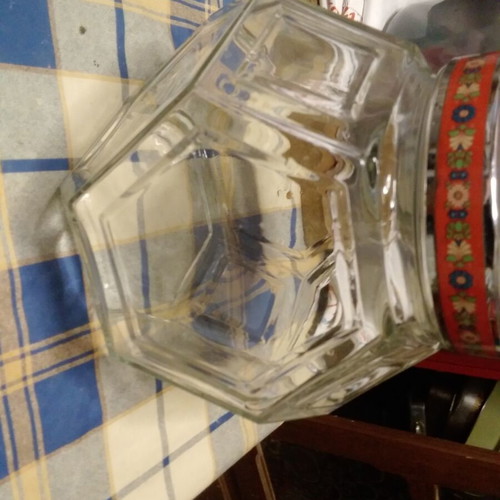 Large glass vases for decoration or use, set of two