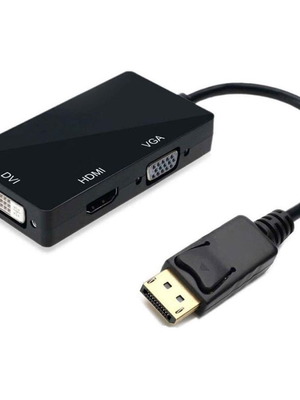 DP Male Converter to HDMI/VGA/DVI Black