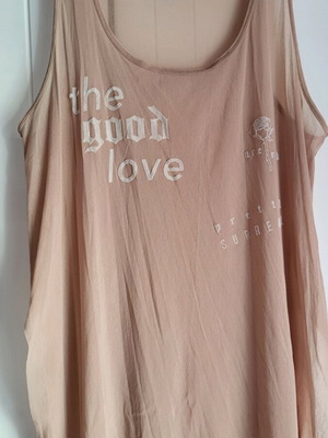 Bershka women's beige-pink sheer top used, size M
