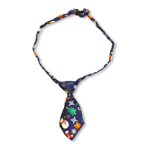 Christmas tie for dog and cat new, blue with decorations