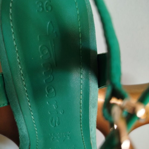 Tamaris green suede sandals size 36, like new