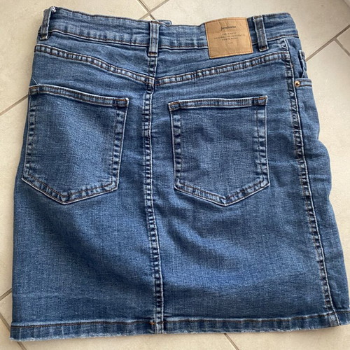 Stradivarius women's elastic mini skirt like new, blue, size S
