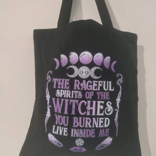 Witchy tote bag new, purple shoulder