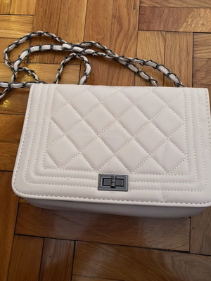 Shoulder bag like new, white and beige