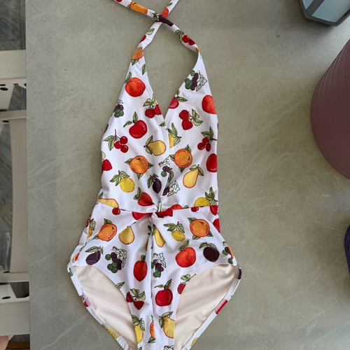 Wildfox Retro Fruit Print Halter One-Piece Swimsuit like new, size S