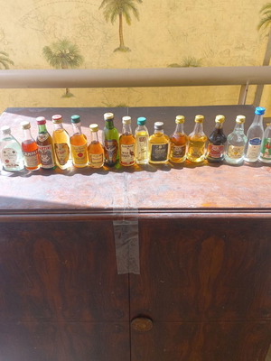 Miniature alcohol bottles new, set of 19, sealed collection from 1998