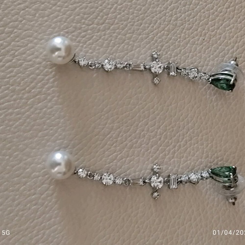 Swarovski long earrings from Rhodium Plated Perfection collection like new