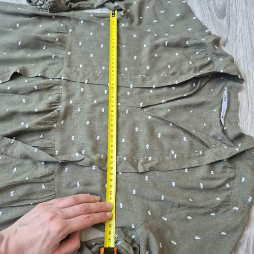 Zara Khaki Green Viscose Dress XS like new