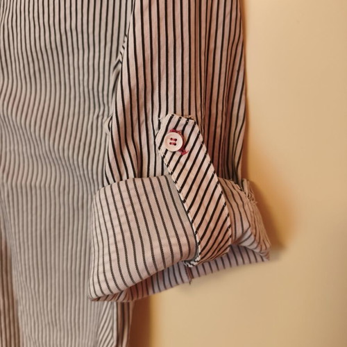 Bill Cost striped shirt like new, size M, white and blue