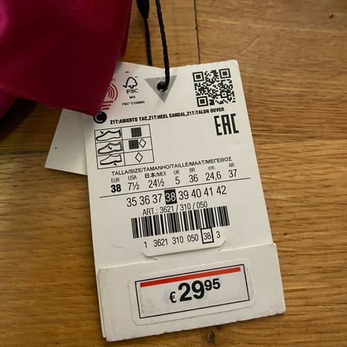 Zara fuchsia mules new, size 38