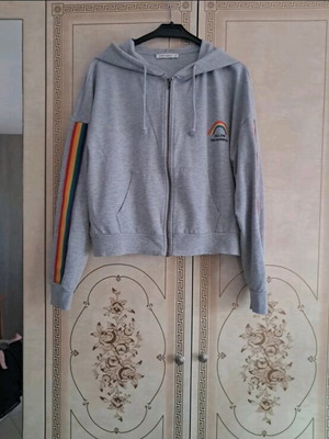 Fleece zip-up jacket used, gray, sizes L and XL