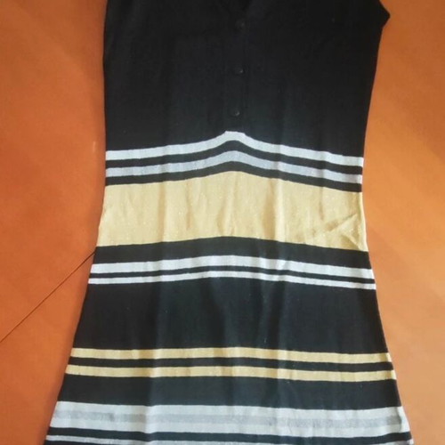 Knit summer mini dress with stripes like new