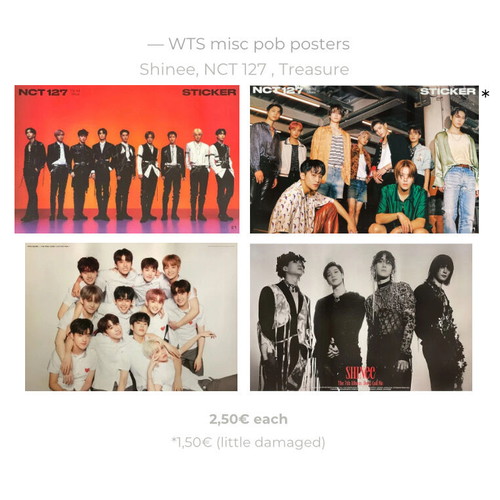 Kpop Official Preorder Posters like new, NCT 127, Shinee, Treasure