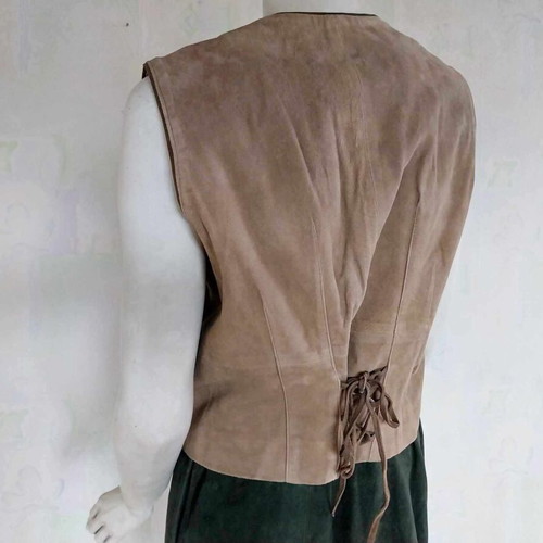Natural Life Brown Suede Dirndl Vest Size 40 Used