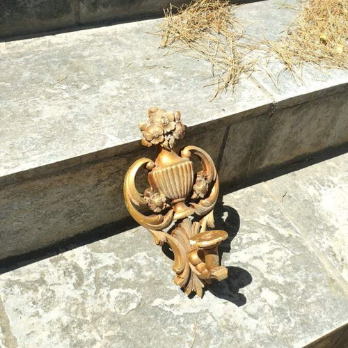 Wall-mounted candlesticks used, wooden, set of 2