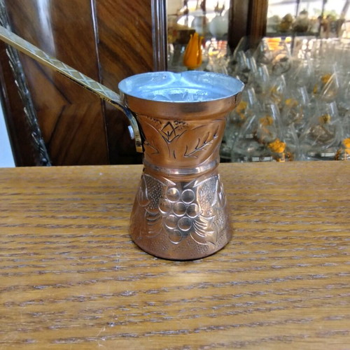 Handmade carved brass briki new with iron handle