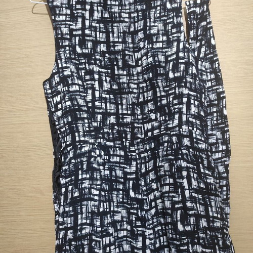 Koton midi dress with high neck abstract grid print like new, size S