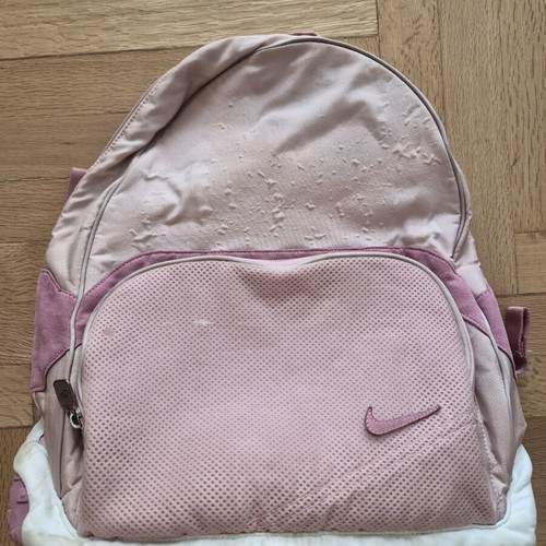 Nike pink vintage backpack with large outer pocket