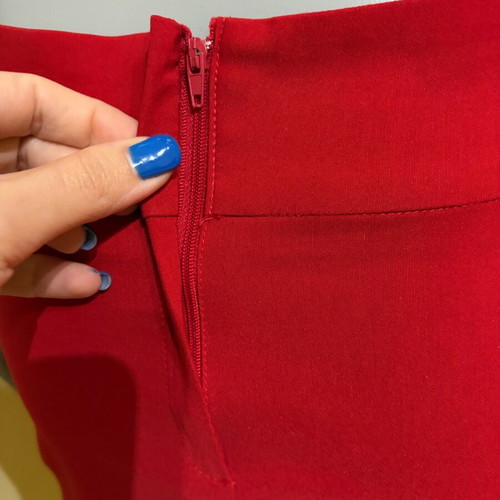 Midi skirt red with side slits like new, size S/M