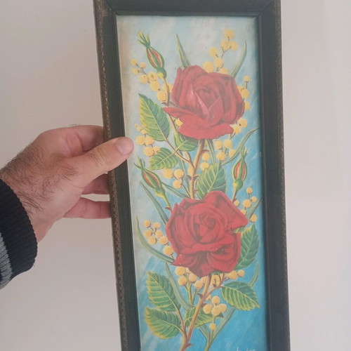 Vintage frames used, pack of 2, wooden with glass 40.5x18