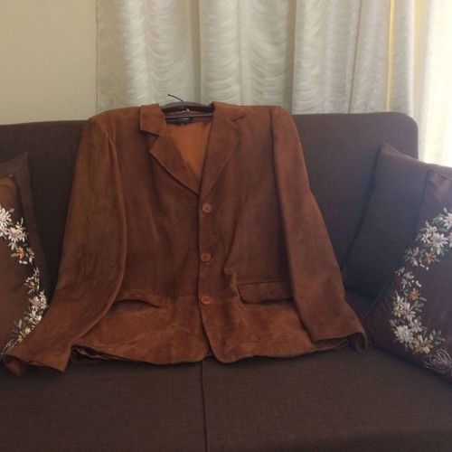 Leather jacket used, brown, size L