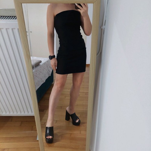 Versace dress used, black with gold thread, size S