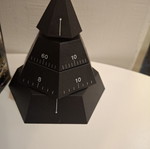 1988 Time Pyramid 4-D Επιτραπέζιο ρολόι μαύρο, λειτουργικό, περιστρεφόμενο, μπαταρίας