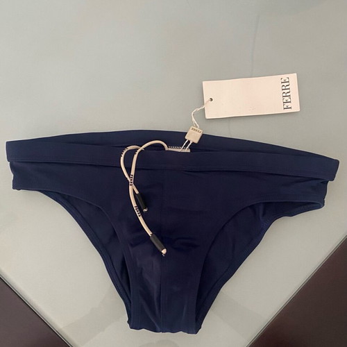 Ferre men's swimwear size S new, dark blue with drawstring