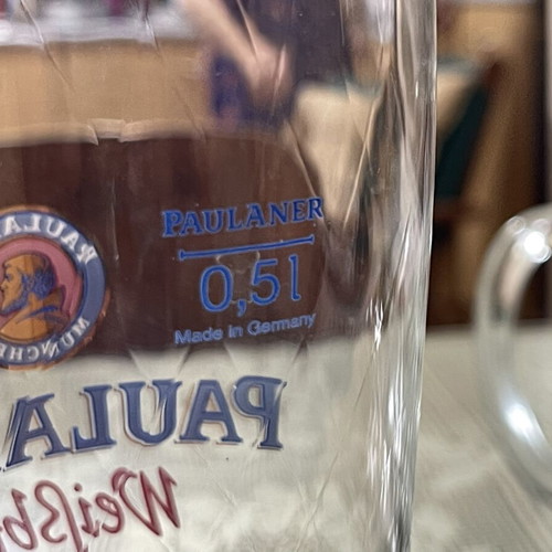 Paulaner Vintage Beer Glass 1/2 Liter Like New