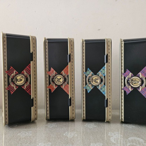 Glenfiddich metal boxes new, set of 4 pieces