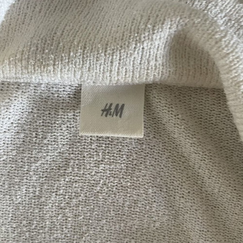 H&M white knitted set with top and shorts, size L-XL